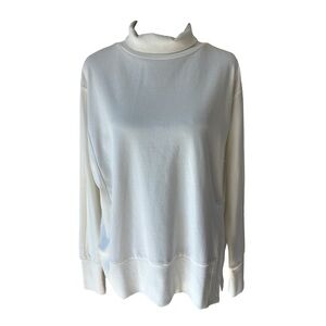 Haven Well Within Bone White Side Slit Turtleneck Sweater 0056